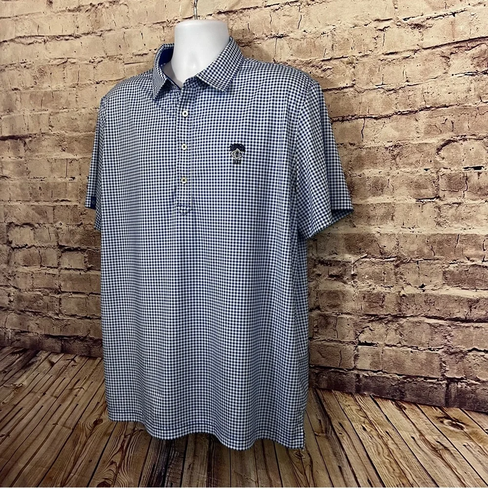Donald Ross Sport Blue Check Short Sleeve Polo - Picture 4 of 9